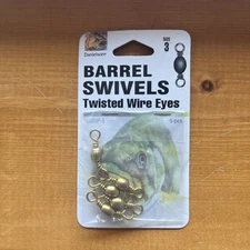 4 PACKS OF DANIELSON BARREL SWIVELS TWISTED WIRE EYES - SIZE 3 Brass 5 PER PACK