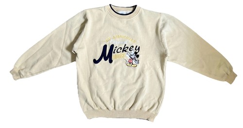 Vintage 90’s Mickey Mouse Crewneck Mickey & Co. Tan Large Embroidered