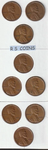 LINCOLN WHEAT PENNY 24 COIN SET - 1950 to 1958PDS  ALL 3 MINTS   ALL VERY FINES