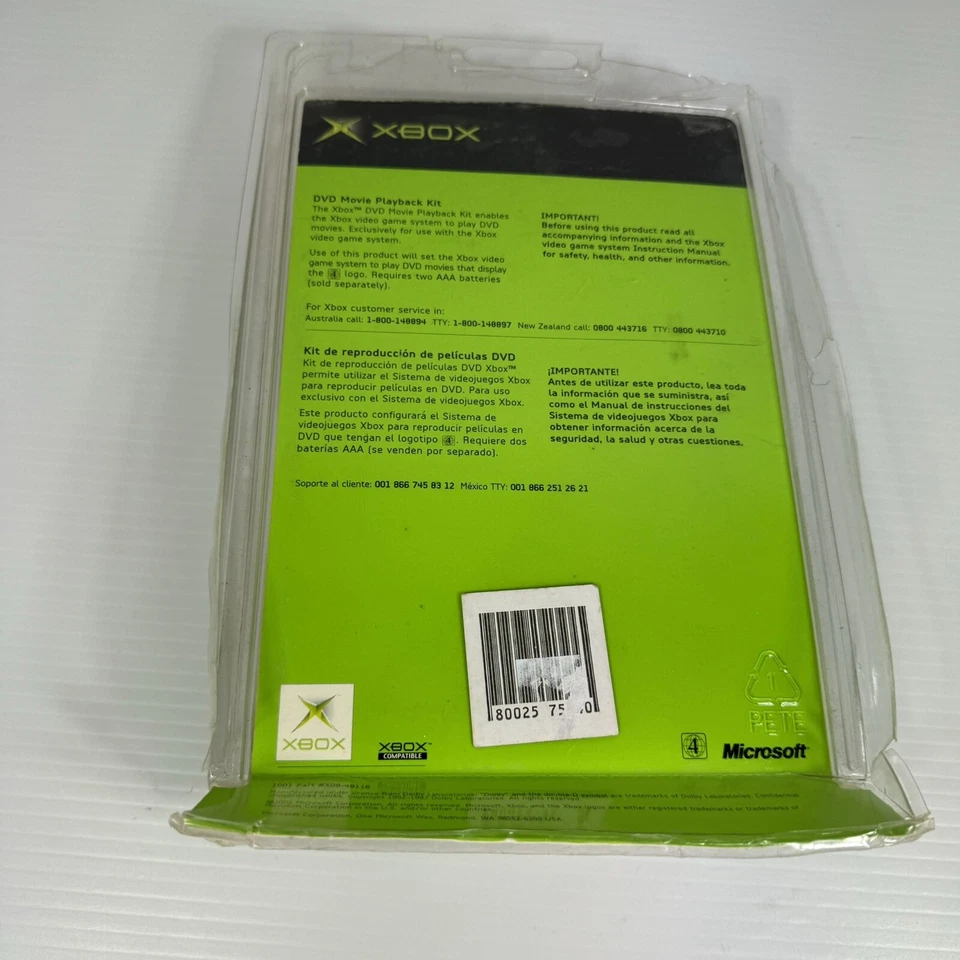 Microsoft Original Xbox DVD Movie Playback Kit Remote Receiver Brand New NRFP - Image 4 of 4