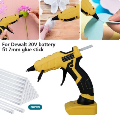Cordless Hot Melt Mini Glue Gun w/ 30 Sticks Hobby Craft DIY for Dewalt Battery