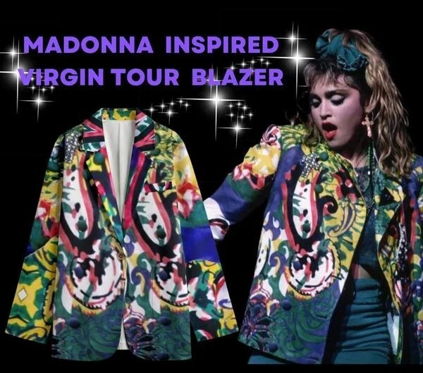 80-х годов Мадонна вдохновил концерт куртка для мужчин - новый с ярлыками - размер XS - 5XL - Изображение 2 из 4