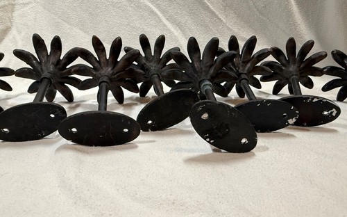 10 Daisy Flower Metal Curtain Holdback Tie Backs • Cast Iron Black - Picture 8 of 16
