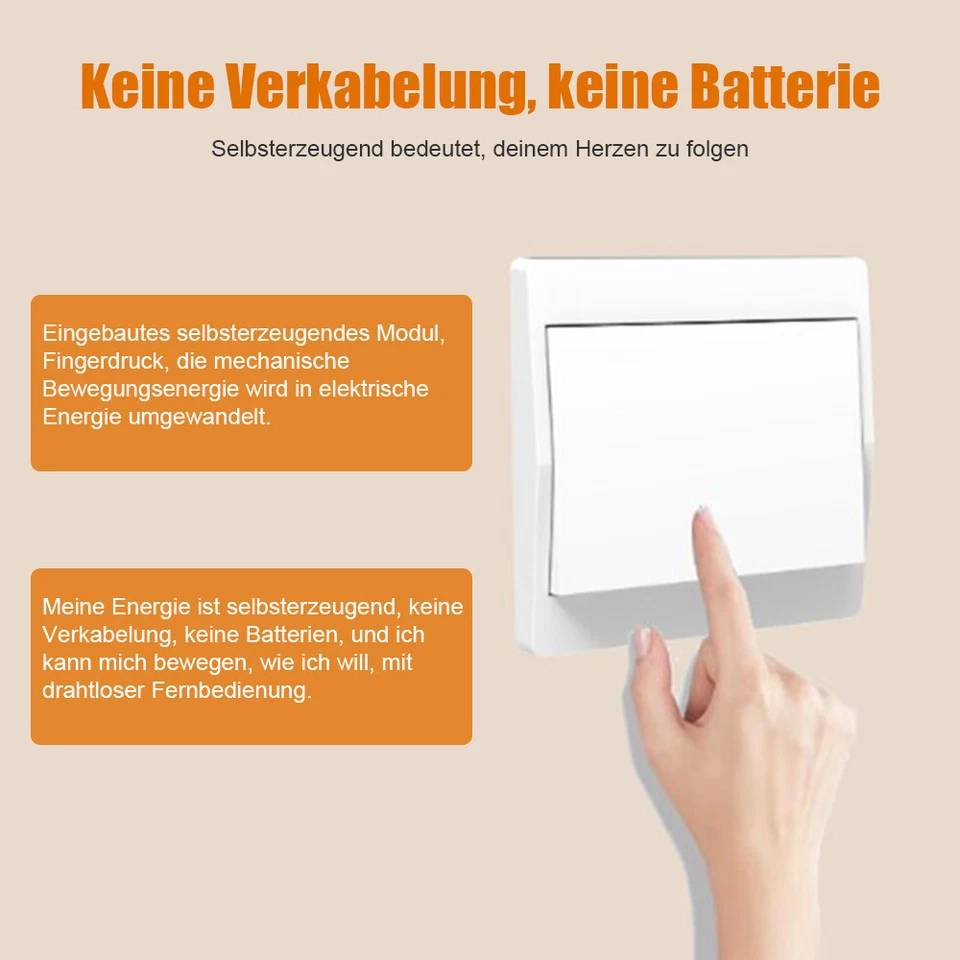 Funk-Wechsel-Schalter Wand-Sender Unterputz Einbauschalter Empfänger kabellos DE - Bild 3 von 4