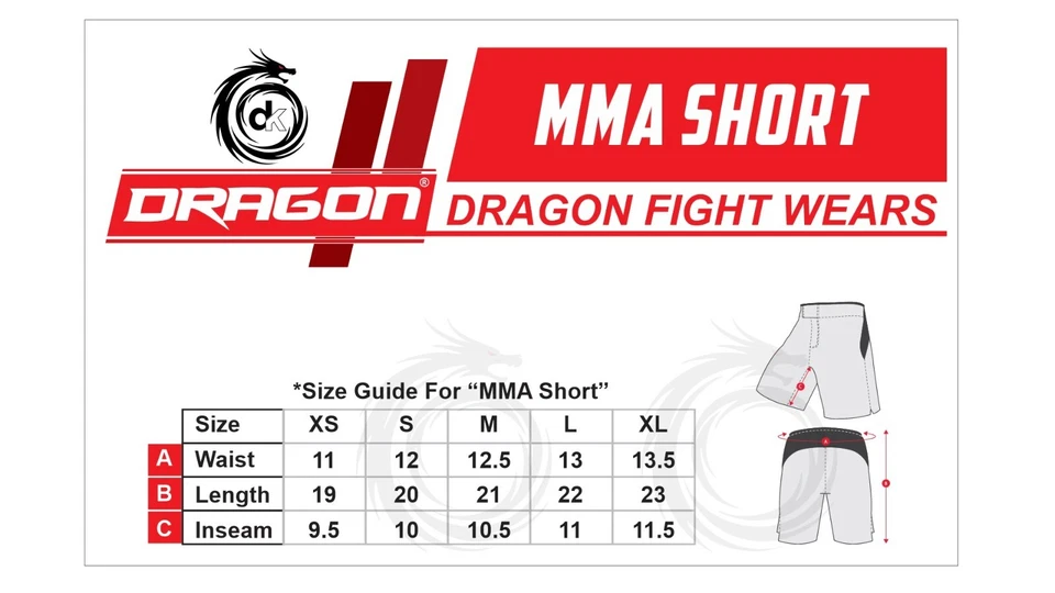 DRAGON MMA Grappling Fight Shorts Kick Boxing Wears Cage Fighting UFC No Gi Wear - Image 3 of 3