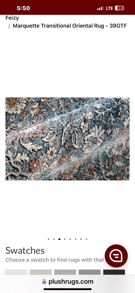 Alfombra Oriental Transicional Feizy Marquette 2’8” X 12’ Azul Multi 39GTF $2683 NUEVA Foto 4 de 4