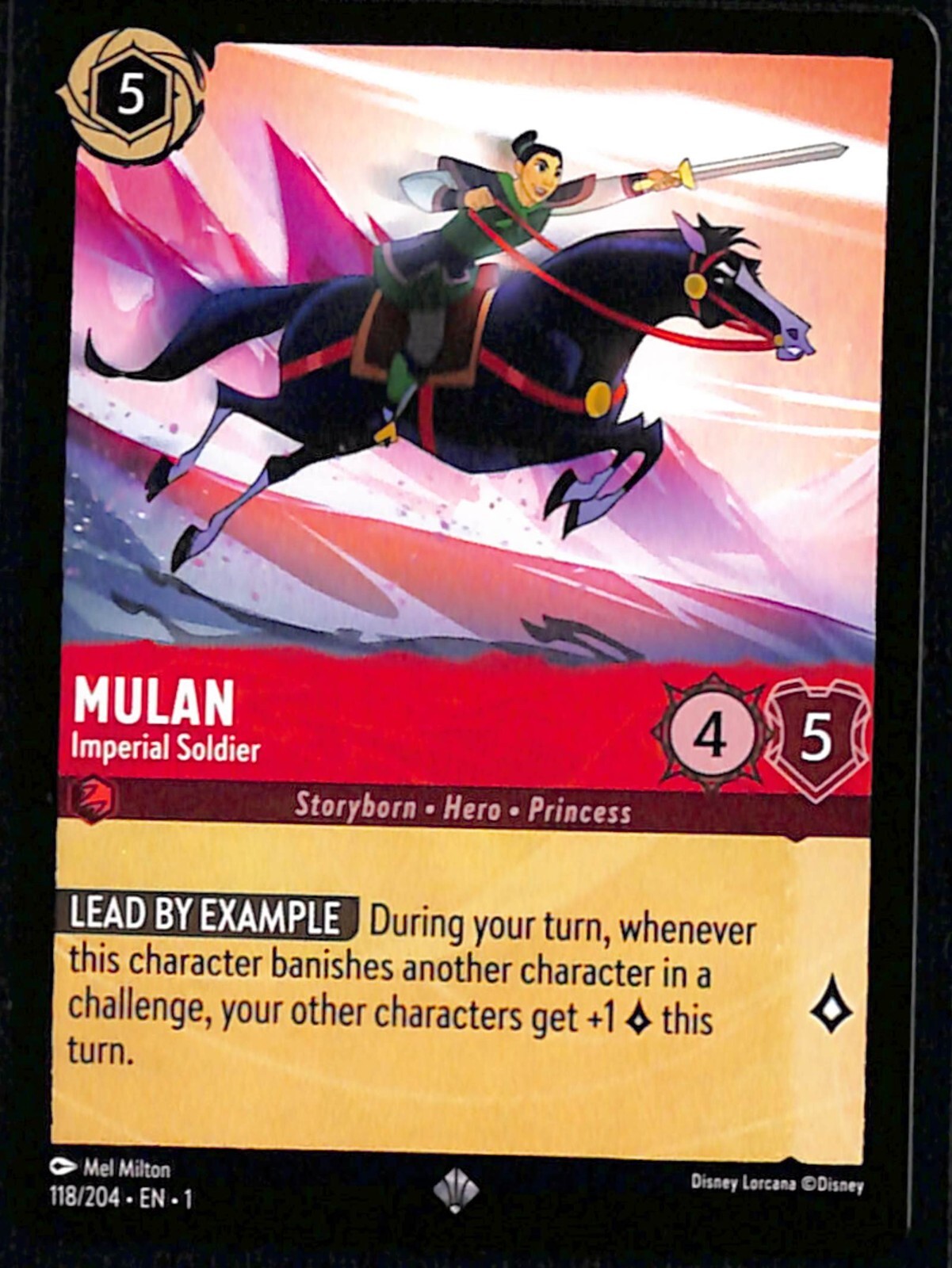 Mulan Imperial Soldier 118/204 Super Rare Disney Lorcana NM