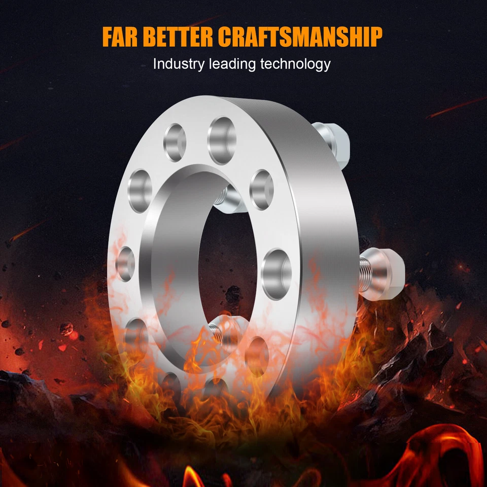 4 Pcs 1.25" 5x4.75 Wheel Spacers Silver For Chevrolet Corvette S10 GMC S15 6.2L - Image 3 of 4