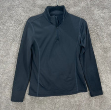 Spyder Top Womens Medium Black Baselayer 1/4 Zip T Neck Long Sleeve Activewear