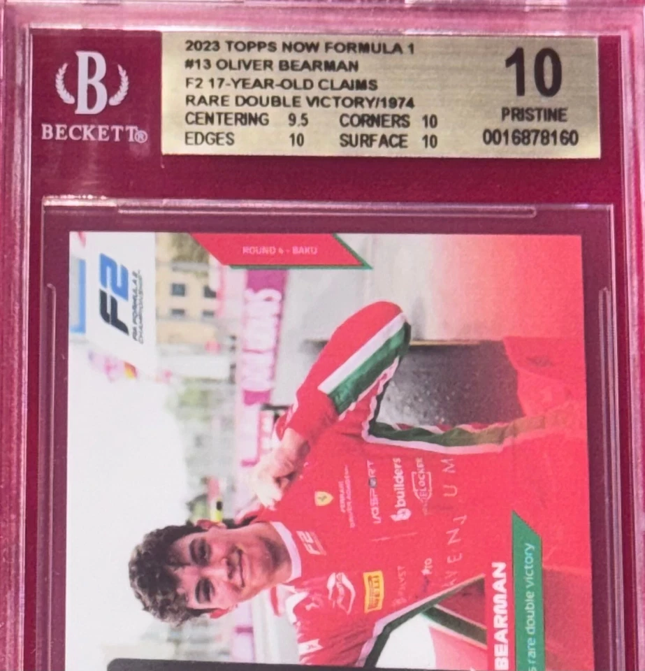 Oliver “Ollie” Bearman F1 Ferrari 2023 Topps Now #13 Rookie Card BGS 10 (RC) - Image 3 of 4