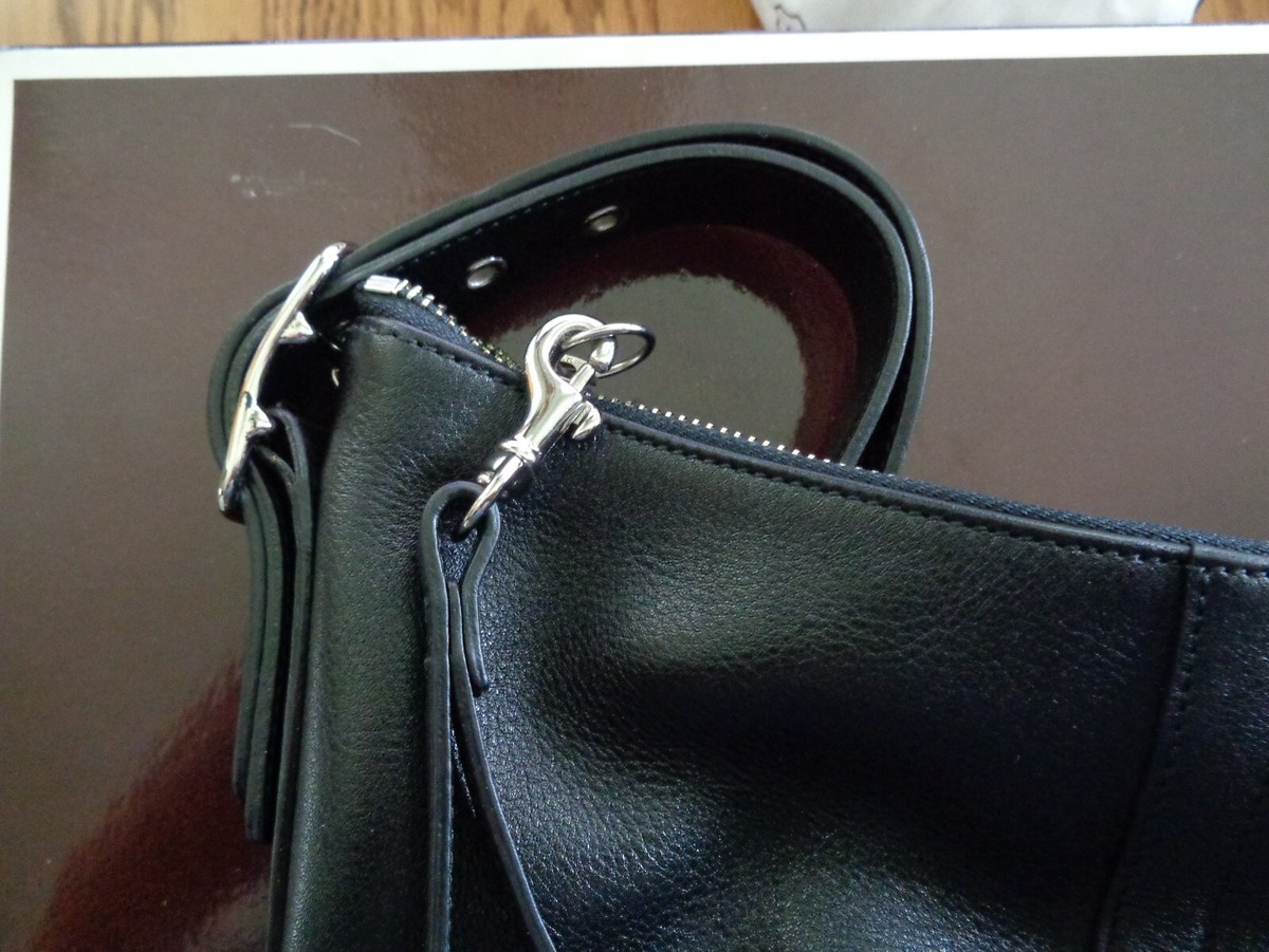 Vintage Coach Black Leather Slim Legacy Crossbody Duffle Bag 9326