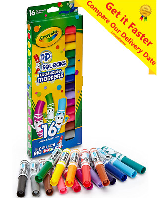 CRAYOLA Pip-Squeaks Washable Markers 16 Bright Colour Student School Craft