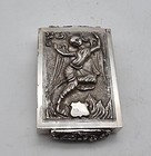 VERY NICE ANTIQUE INDIAN STERLING SILVER VESTA CASE MATCH SAFE CIRCA 1890