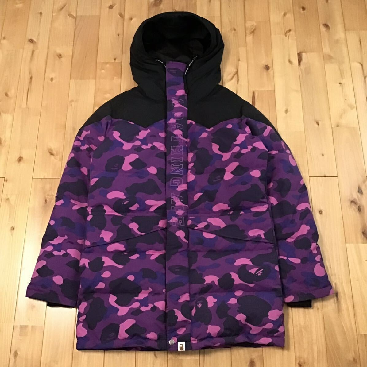 BAPE Purple camo Long Puffer Down Jacket A Bathing Ape Size BAPE Purple camo Long Puffer Down Jacket A Bathing Ape Size
