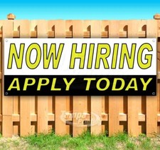 NOW HIRING APPLY TODAY Advertising Vinyl Banner Flag Sign