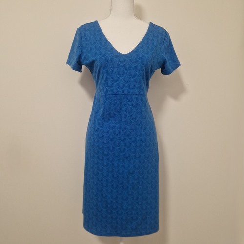 Kuhl Serena Dress Size S Blue Teardrop Print Stretch CoolPlus Tencel Organic