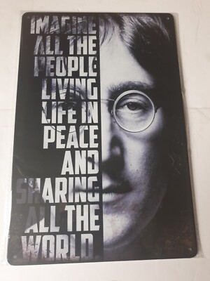 John Lennon Imagine Blechschild Plakette Poster englischer Singer/Songwriter KOSTENLOSER VERSAND