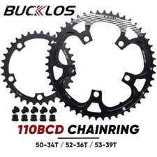 110BCD Gravel Road Bike Round Double Chainring 50-34T 52-36T 53-39T 8/9/10/11S