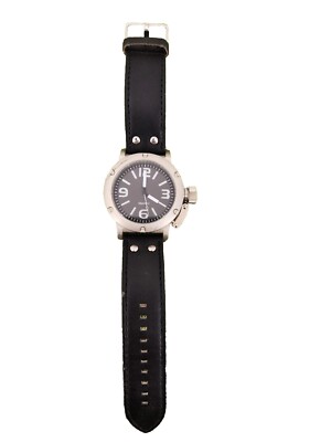 Men's Quartz Watch Two Tone Chrome Black Dial Cap Design PC21J/91-773