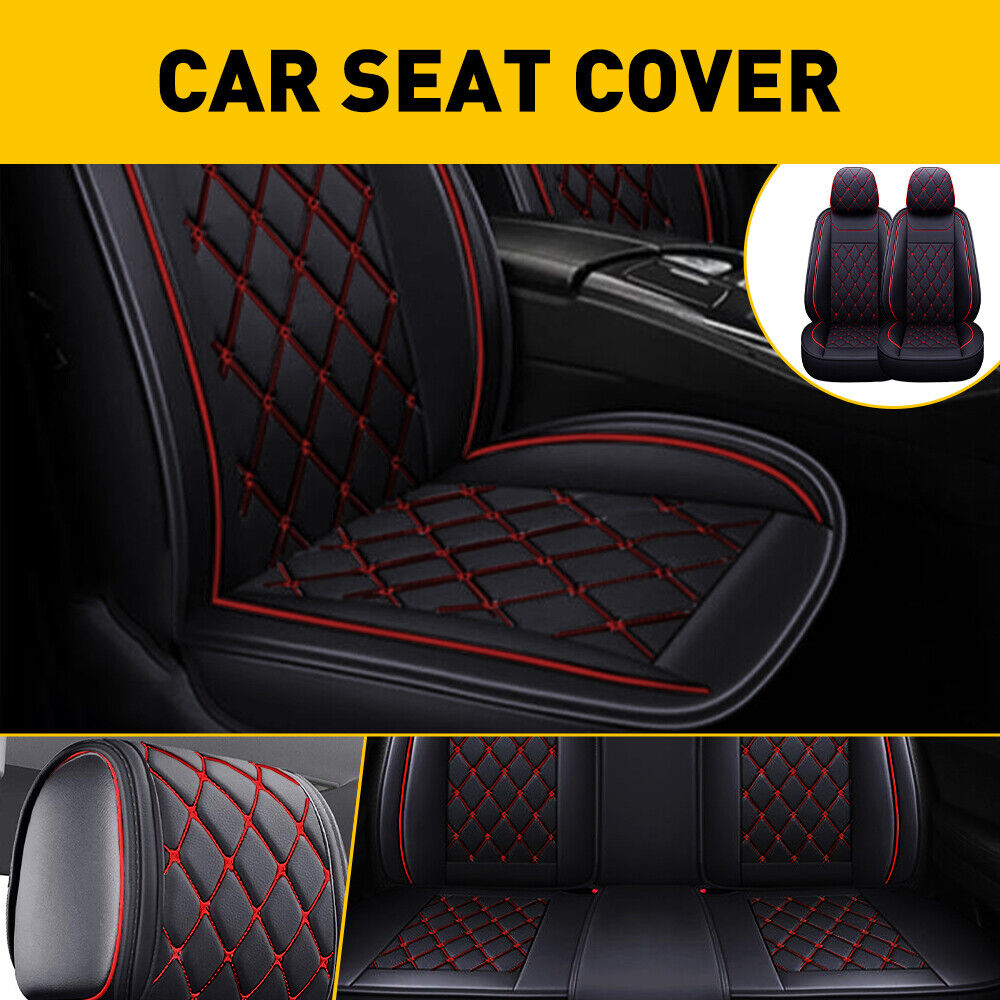 Full Set Leather Car Seat Cover 5 Pieces for 07-22 Silverado and Sierra  1500 2500HD 3500HD