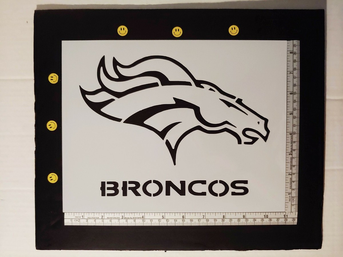 Denver Broncos Football 11 denver-broncos-football-11-x-8-5-custom-stencil-fast-free-shipping