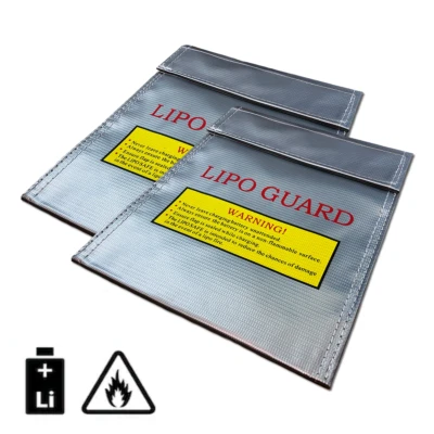 ✅ 2 x sac de batterie LiPo 18 x 22 cm sac de charge sac de sécurité protectio... - Photo 1/4