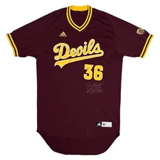 Signed Kole Calhoun Arizona State Baseball Team Issued Pac 12 Jersey - 46