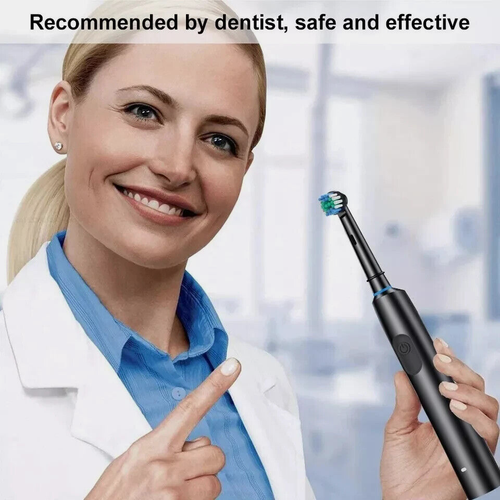 Toothbrush Electric Rechargeable Pro Rotating Brush Oral-B Heads Timer Modes USB - Picture 5 of 12