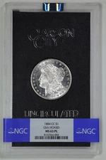 1884-CC $1 GSA Morgan Silver Dollar MS63PL NGC 8152566-004 with Box & COA