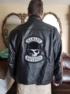 Wilson Leather Black Leather Helmet Reflective Harley