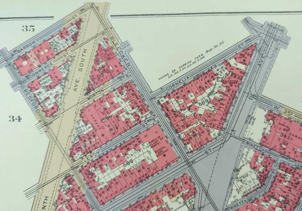 1934 GREENWICH VILLAGE MANHATTAN Map NEW YORK CITY NY ~ Old Vintage Original - Image 2 of 4