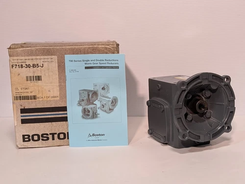 Boston Gear F718-30-B5-J Cast Iron Worm Gearbox, 30:1 Ratio, .65 HP, NEMA 56C