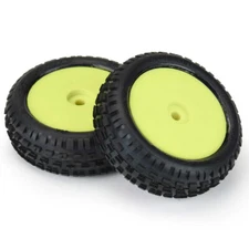 NEW Pro-Line 1/18 Wedge Frnt Carpet Tires Mounted 8mm Yellow Whls (2) Mini-B