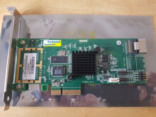 4 Port SFF-8087 SAS SATA-II RAID PCIe x4 Promise FastTrak Tx4660 - Picture 1 of 2