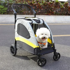 Pet Stroller for Cats/Dogs Jogger Wagon 4-Wheel Dog Stroller Detachable Folding