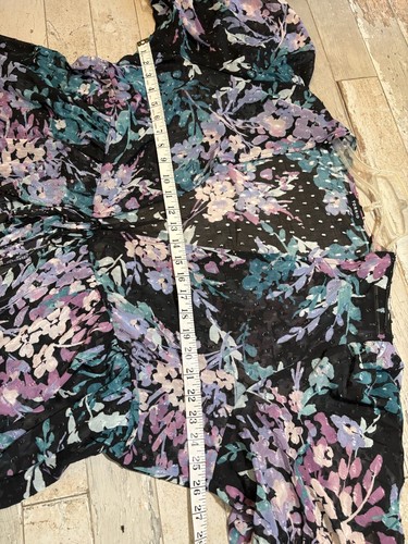 Torrid Ruffle Kimono Chiffon Clip Dot Black Woman's SIZE 3 3X, 22-24 Cover-Up - Picture 13 of 13