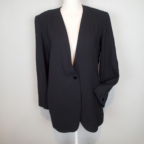 Jean Muir, Blazer giacca lana vintage Jean Muir taglia 10 nero
