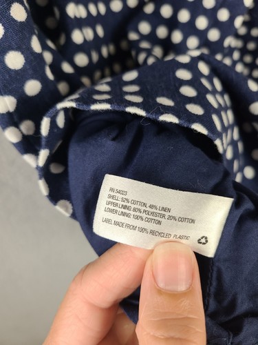 GAP Womens Blue White Strapless Polka Dots Linen Blend Dress Size 8 - Picture 5 of 8