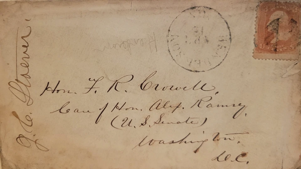 FREDERICK MD Alexander BIDDLE to PA 1860s #65 Postal History COVER - Image 2 of 3