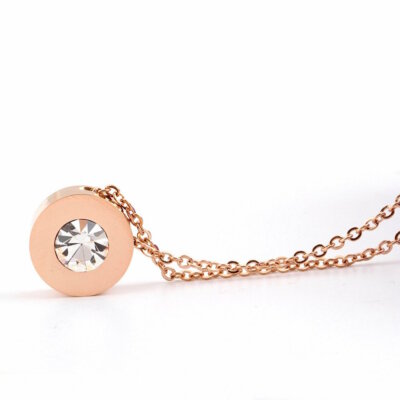 DAMEN SCHMUCKSET ROSE GOLD EDELSTAHL HALSKETTE KREIS ANHÄNGER