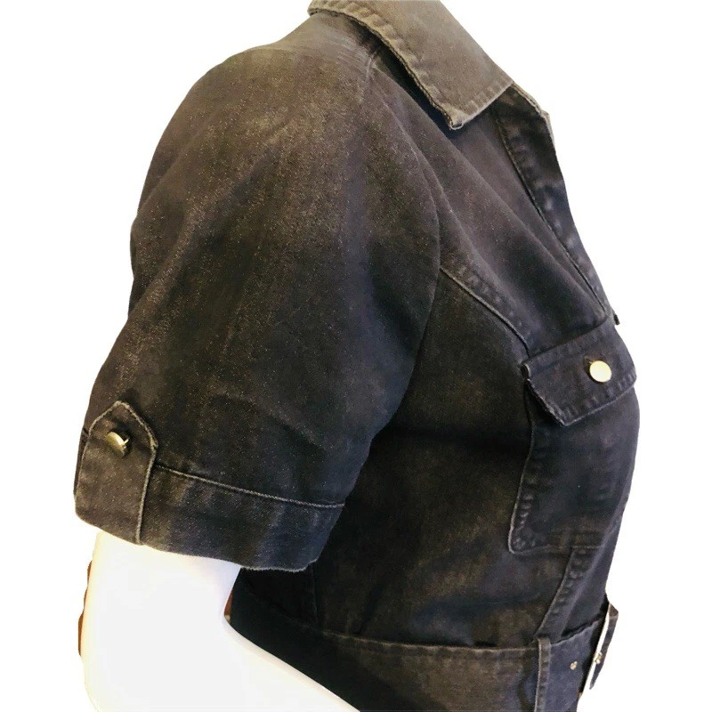 Vestido vaquero de manga corta con botones azul oscuro APT 9 talla 10 hasta la rodilla Foto 4 de 4