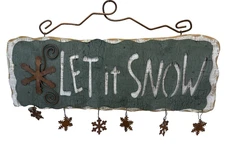 Let it Snow Hang Wood Shelf Winter wall decor rustic primative 3d rustic 18”x6”