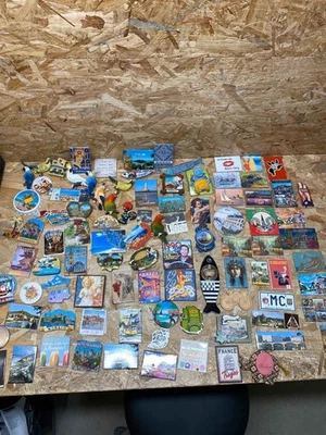 Lot de +90 magnets souvenirs touristiques – villes & pays du monde – collection - Photo 1/4