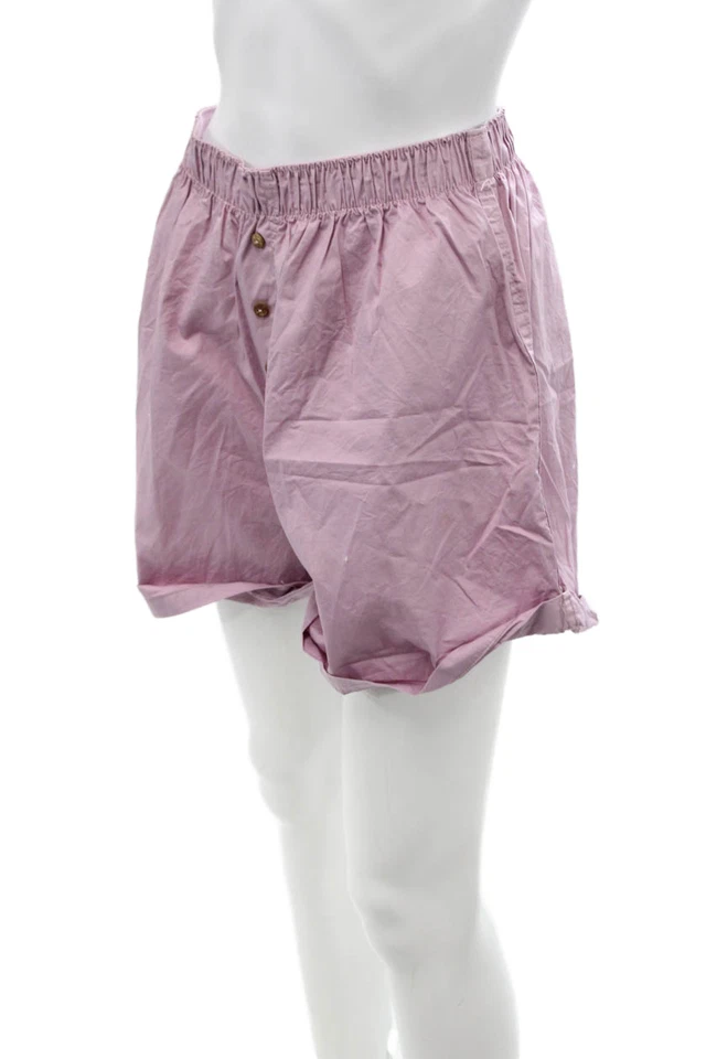 Pantalones Cortos Intimately Free People Mujer Algodón Abotonado Cintura Elástica Rosa Talla S Foto 2 de 4