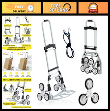 260 LBS Stair Climbing Cart, Folding Hand Truck Dolly, Grocery Trolley with Mute