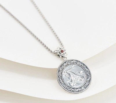 Artisan Crafted Sterling Silver Zodiac ''Capricorn'' Pendant Necklace, 18''