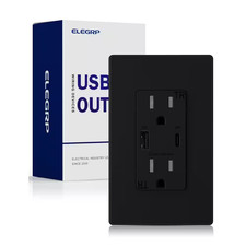 30-Watt Type a  Type C USB Duplex Wall Outlet for PD and QC, 15 Amp Receptacle,