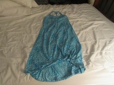 Justice Long See Thru Cover Up Blue Animal Print Size 16 USED