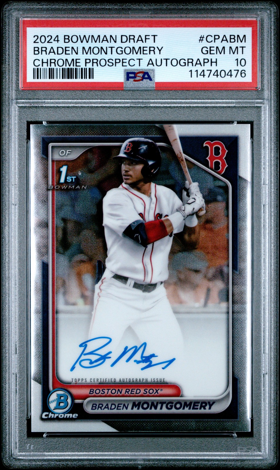 2024 BOWMAN DRAFT CHROME PROSPECT AUTO #CPABM BRADEN MONTGOMERY PSA 10
