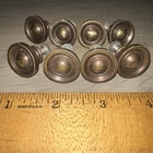 8 vintage Brass Bronze Drawer Pulls Small Round Pulls. Dresser Bureau Door Etc.